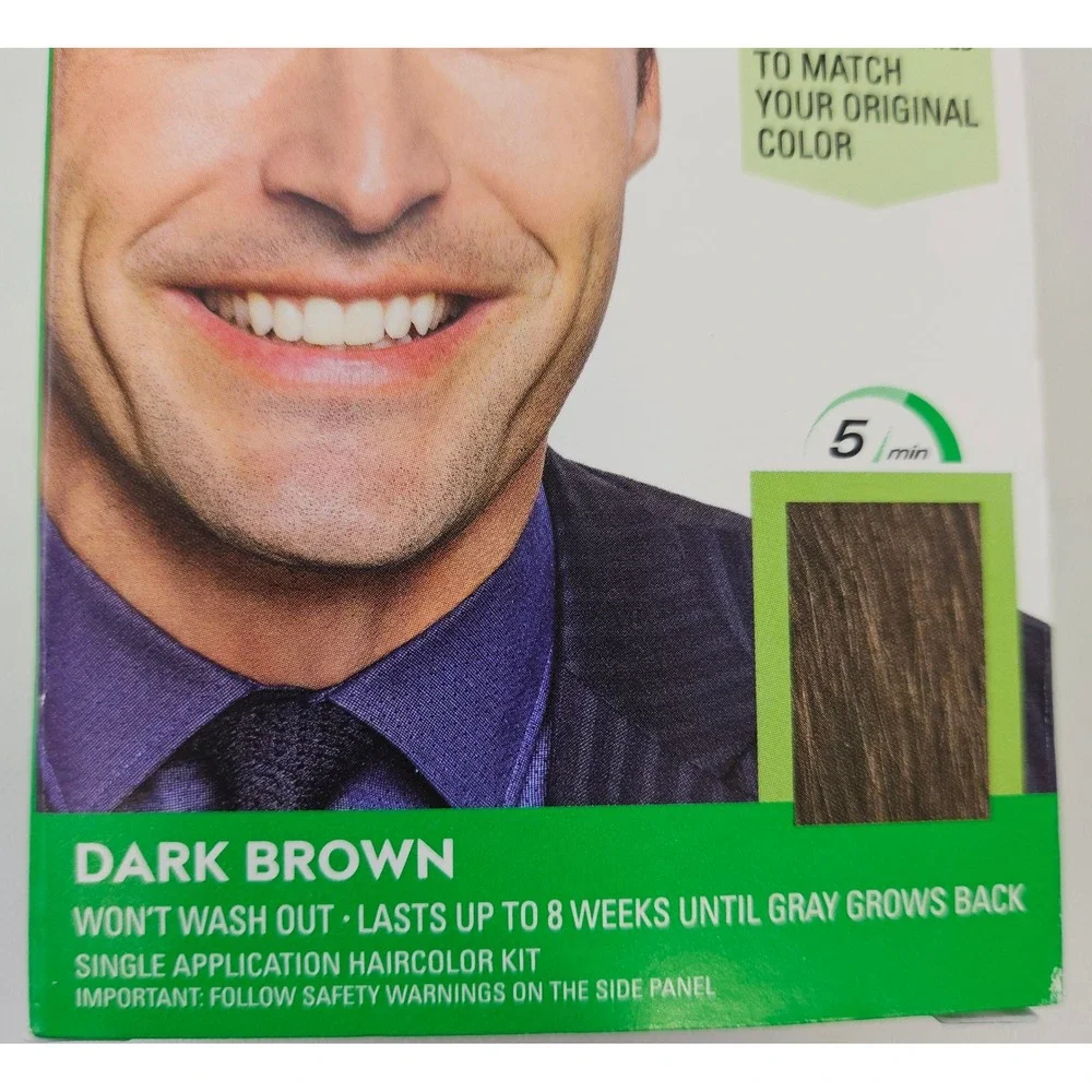 Just For Men Shampoo-In Color Dark Brown H-45 Gray Coverage 2 Pack Mens Hair Dye
